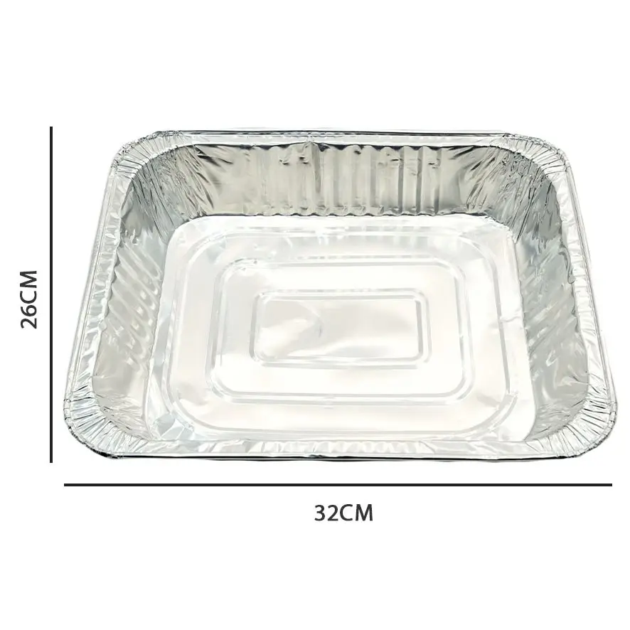 تبسي المنيوم مستطيل استخدام مرة مع غطاء 32*26 سم / FLK23-25