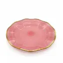 طبق دائري اسود شفاف بحواف ذهبية 18 سم / KI25793