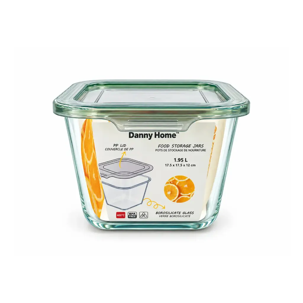 حافظة طعام زجاجية محكمة الإغلاق  سعة 1950ml / BXH11-02