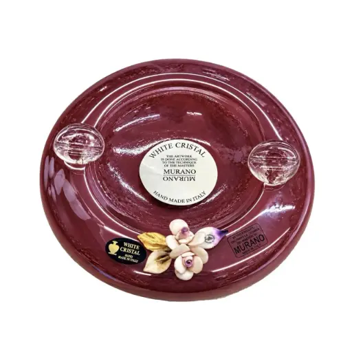 [PS900 / LIL / M / CER] صحن بقاعدة تقديم كرستال إيطالي / PS900 / LIL / M / CER