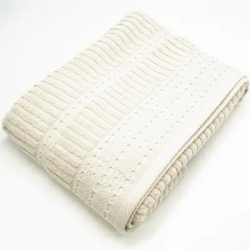 [J@TrT080200] منشفة قطن 100 %  / TrT080200 - OFF WHITE