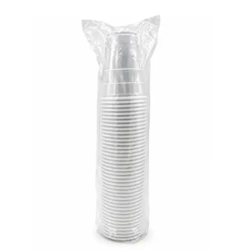 [KI25775] كلاص بلاستك ابيض استعمال مره واحده 40 قطعة / KI25775