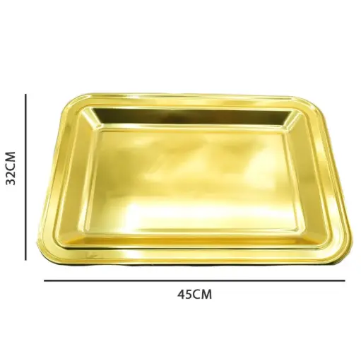 [KI25807] صينية مستطيلة ذهبي مقاس 45 سم / KI25807G