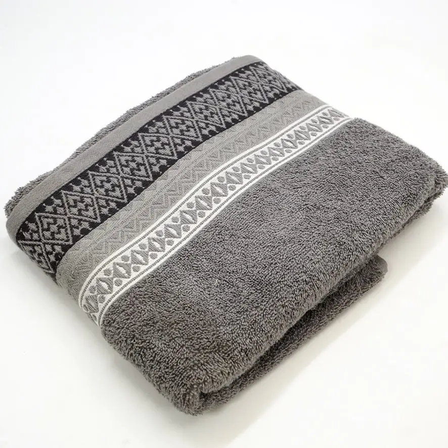 منشفة جاكورد تركي رمادي 70x135 سم / TrT080018