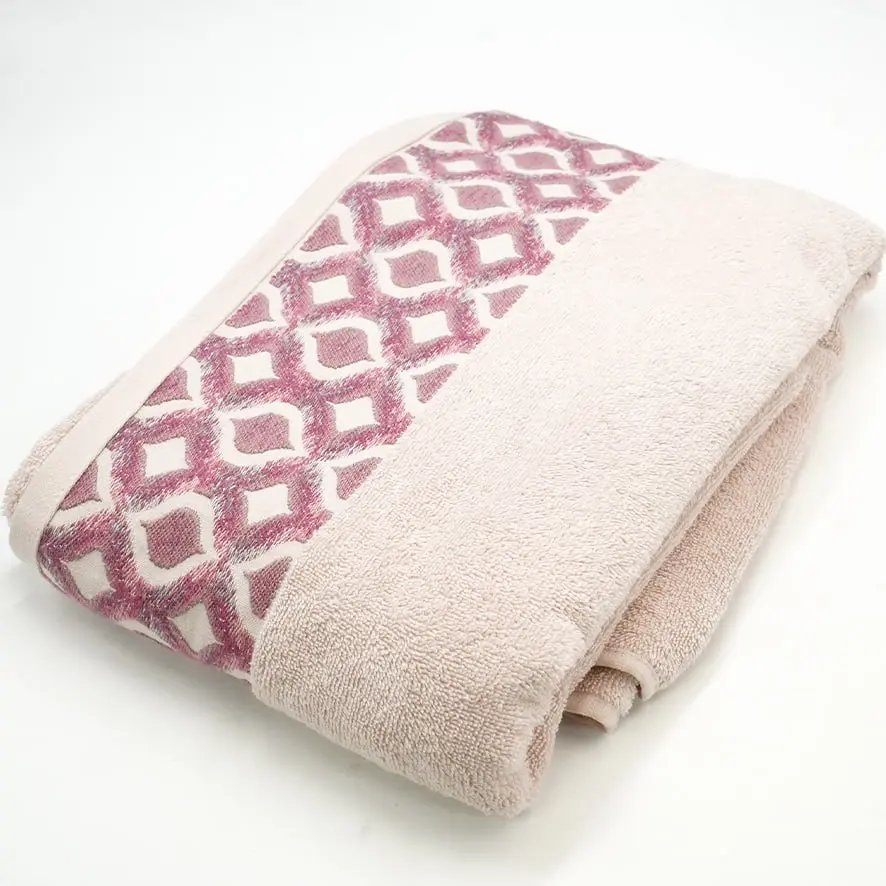 منشفة جاكورد تركي وردي 100x145 سم / TrT080042