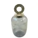 فازة زجاج غطاء نحاس فضي هندي / 10034