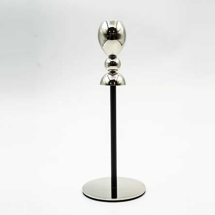 شمعدان معدن فضي هندي وسط - MD-10234 B / 020022