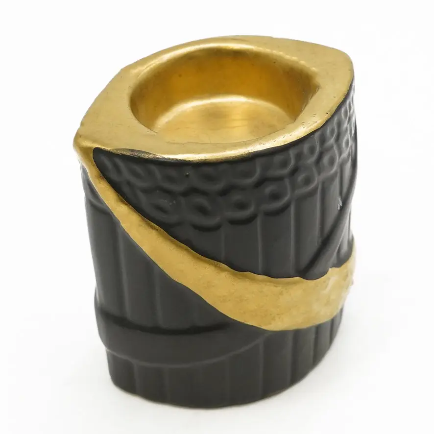 شمعدان سيراميك اسود وذهبي 3.5 انج / IT3100166A