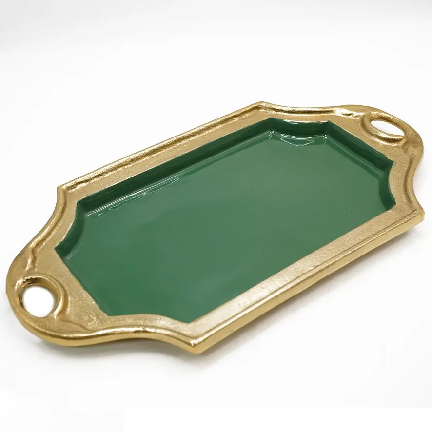 صينية تقديم المنيوم صغير هندي صناعة يدوية / 10070