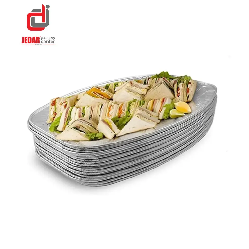 سيت صينية المنيوم بيضوي استخدام مرة واحدة 3 قطع 34*24 سم / FLK23-4