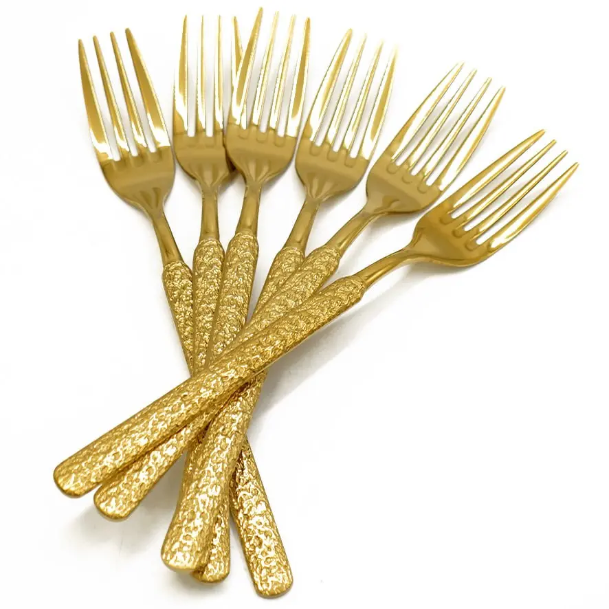 سيت شوكة ستانلس ستيل ذهبي 6 قطعة / HK090G-3