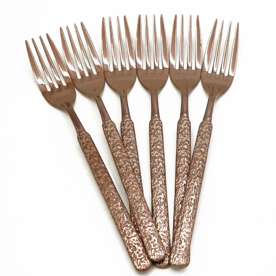 سيت شوكة طعام ستانلس ستيل برونزي 6 قطع / HK090R-3