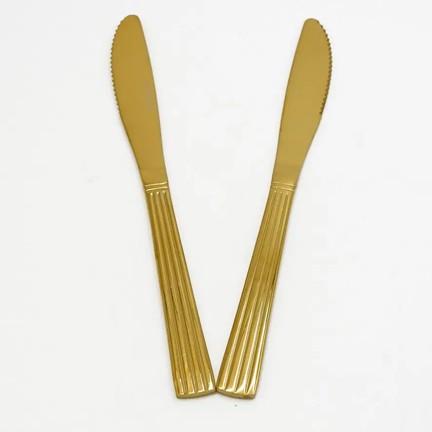 سيت سكين ستانلس ستيل ذهبي 2 قطعة / HK048G-1