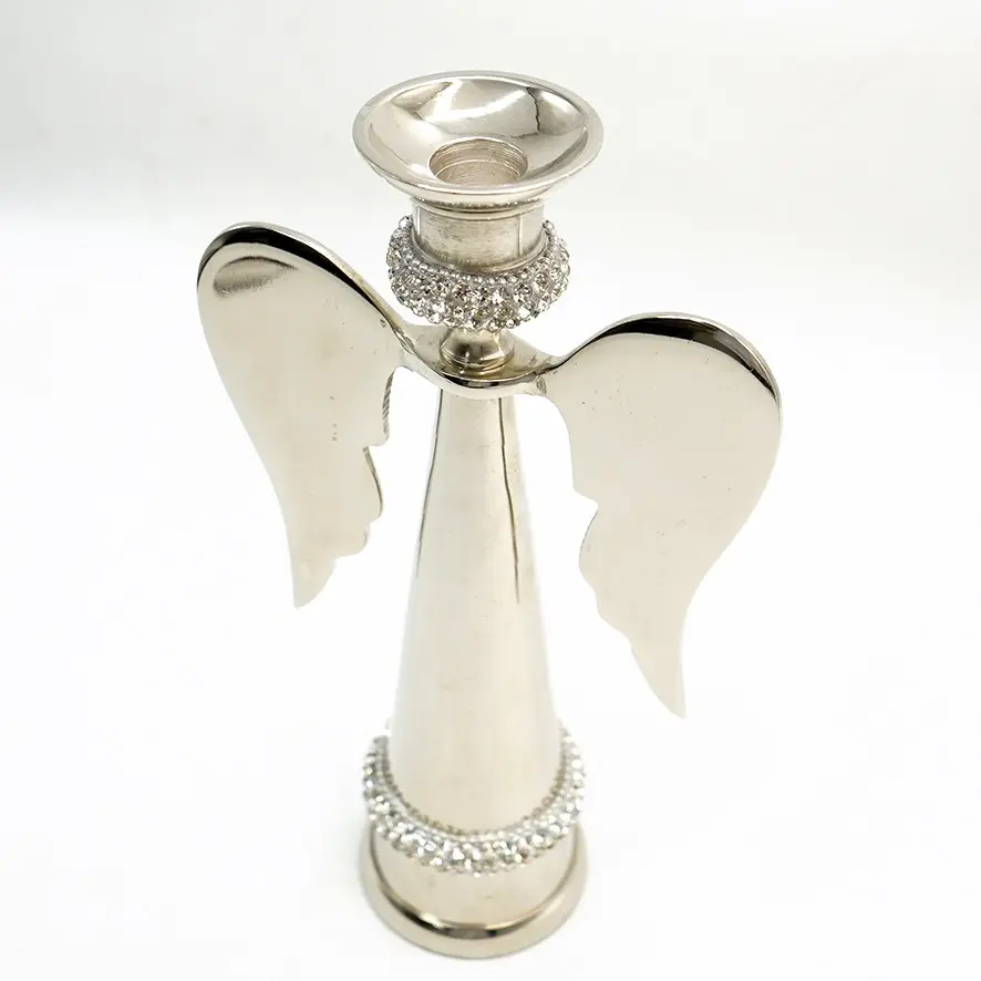 شمعدان معدن ديكور اجنحة / 25 سم -HIT100006