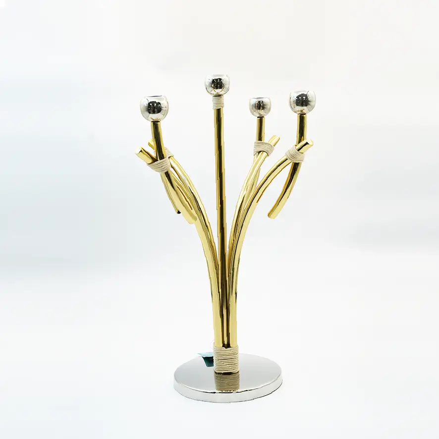 شمعدان ذهبي خماسي / HIT140059