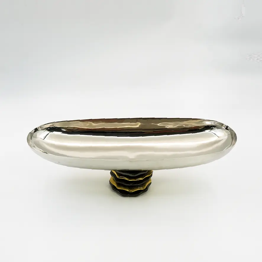 صحن تقديم قاعدة فضي / ستانلس ستيل - HIT140035