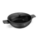 مقلاة ووك مع غطاء، 30 سم اسود مطفي / BH/8125