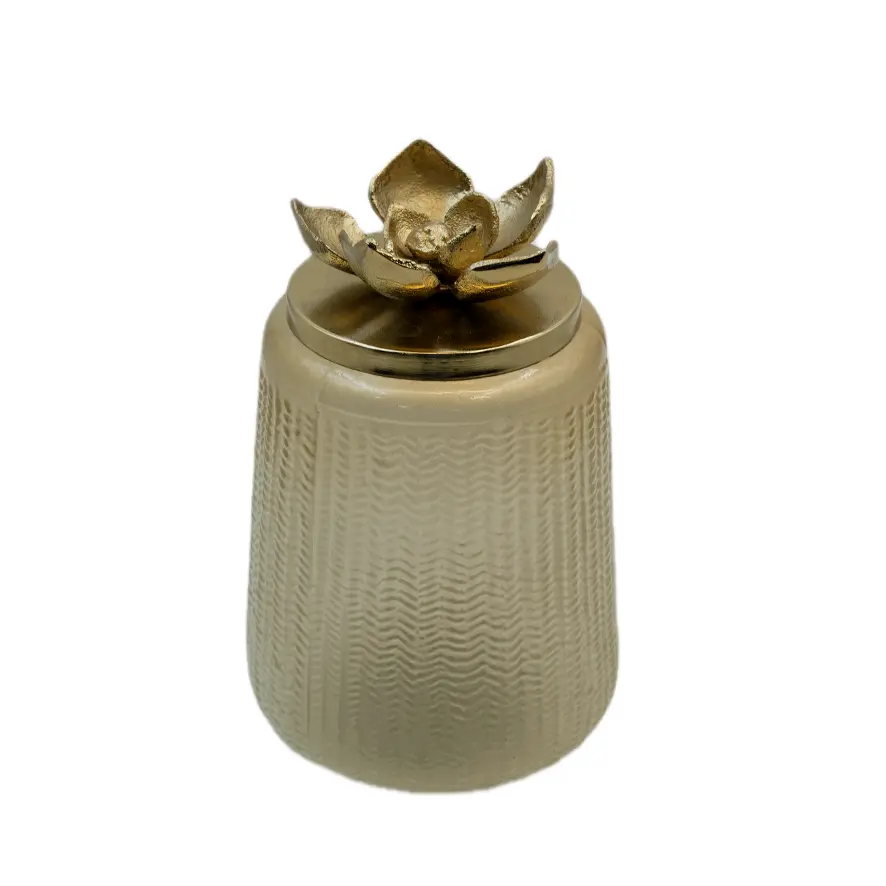 فازه مزخرف زجاج - معدن ذهبي 27x16.5 سم / HIT070061