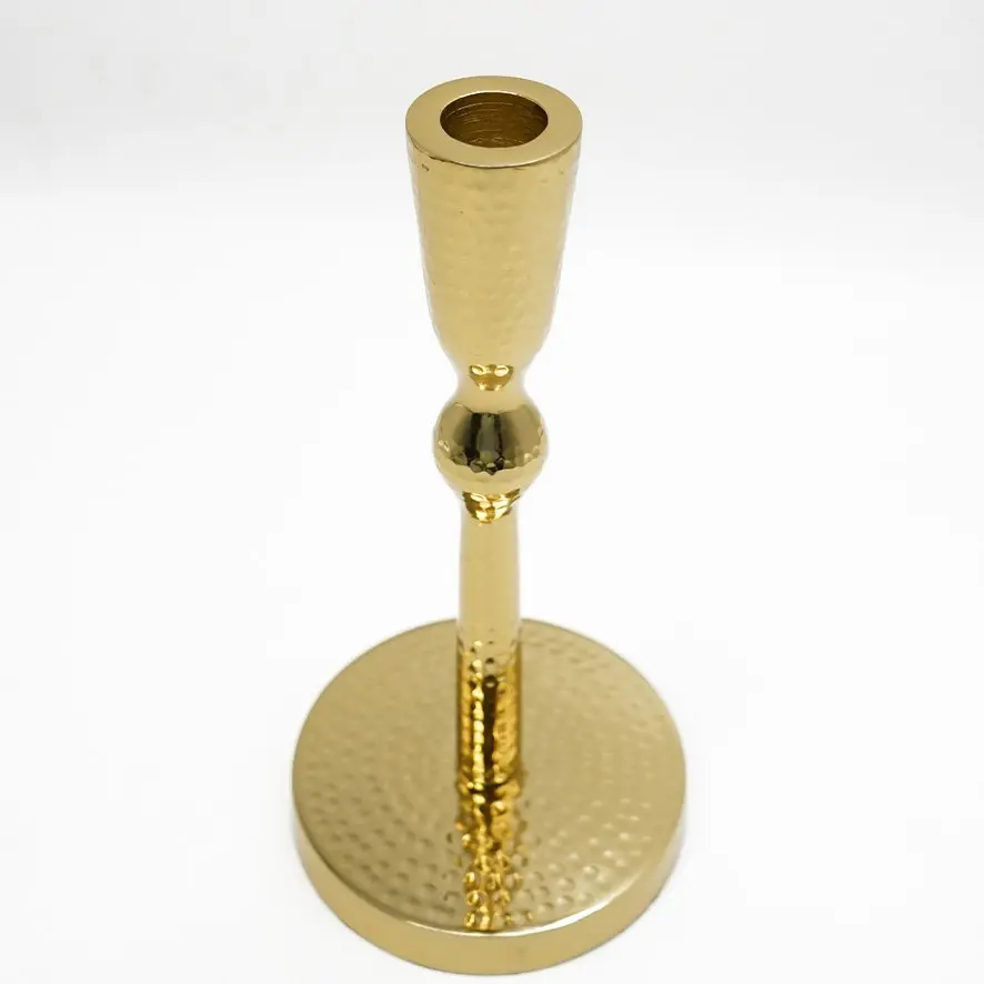 شمعدان معدني فضي صغير / HIT020263       