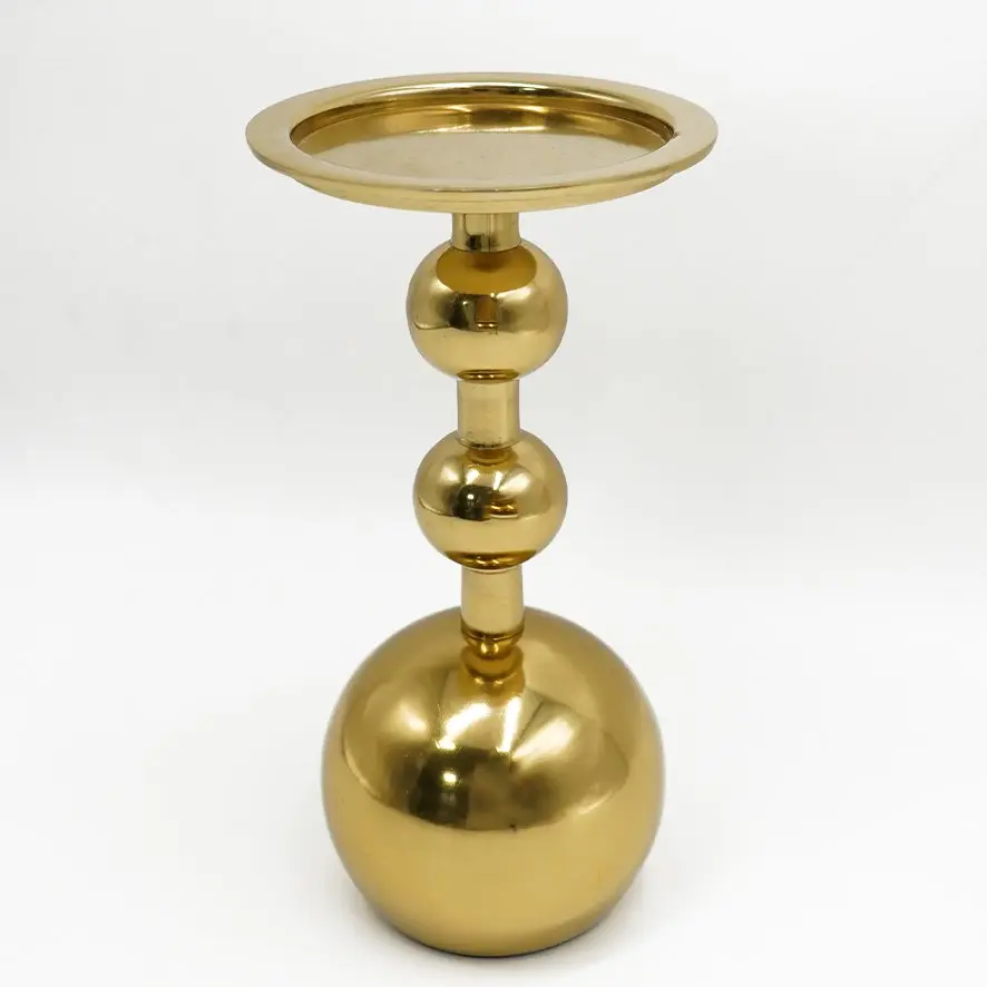 شمعدان معدني فضي متوسط / HIT020247       