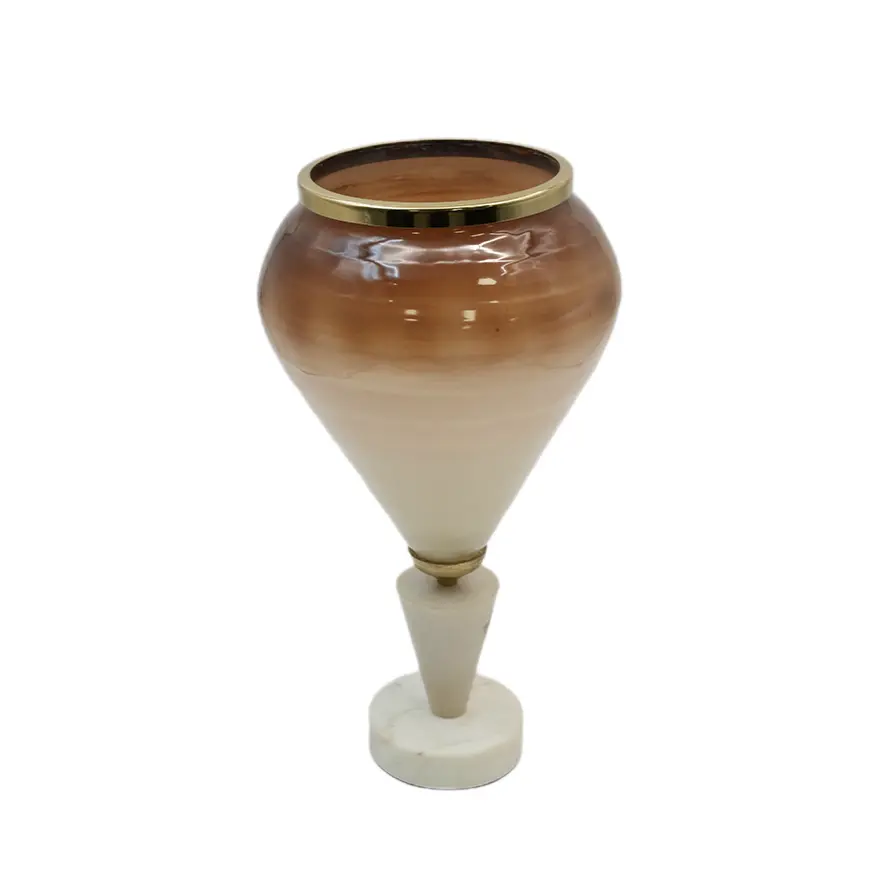 فازة زجاج قاعدة رخام / HIT090072