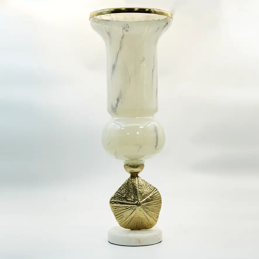 فازة زجاج قاعدة رخام / HIT090112