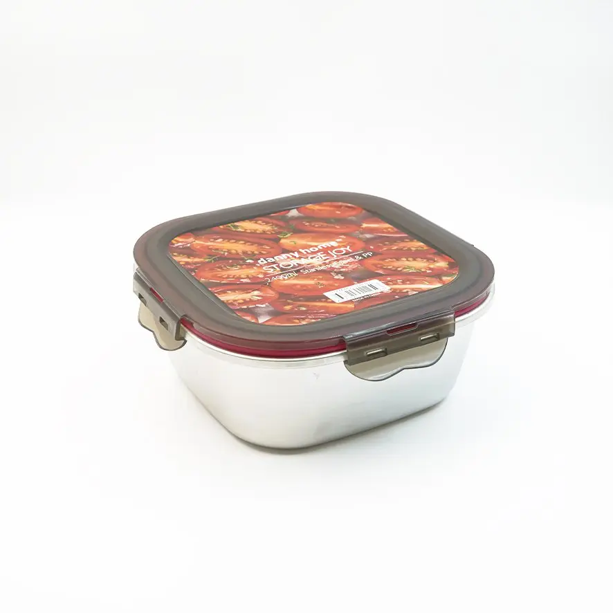 حافظة طعام مربع 21x9سم 2400 مل ستيل / SS35-03