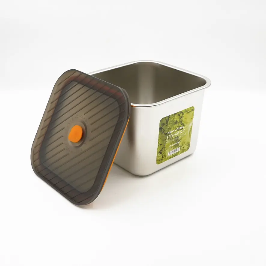 حافظة طعام مربع 16سم 2100 مل ستيل / SS37-02