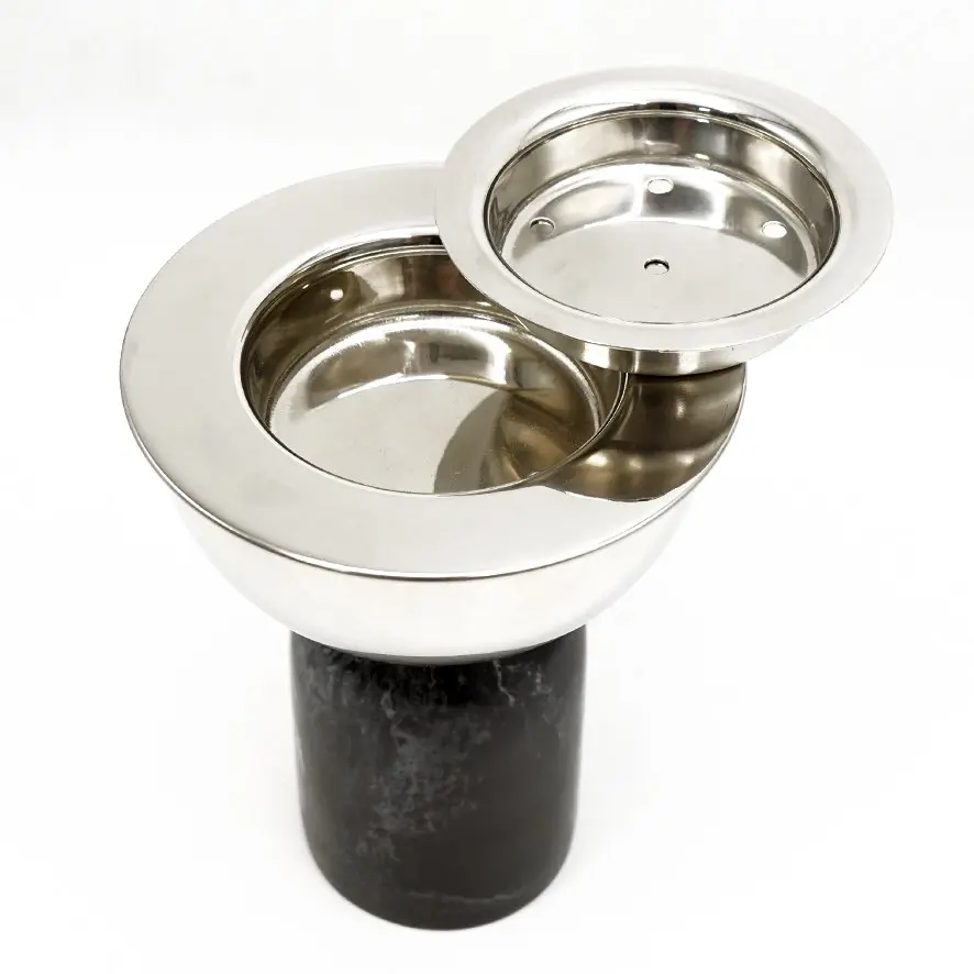 مبخرة ستيل بقاعدة اسود / HUK030027