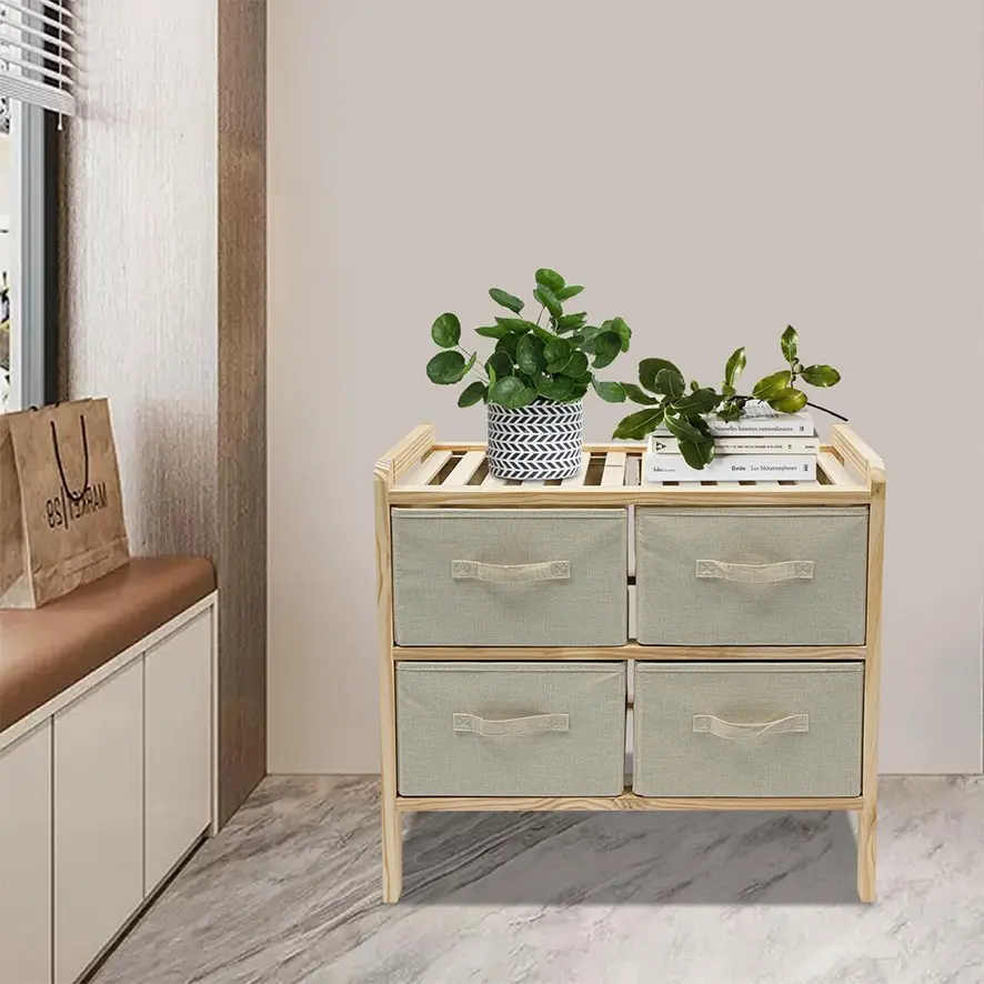 رف تخزين خشبي طابقين 59X28X70.5 سم / FR000067