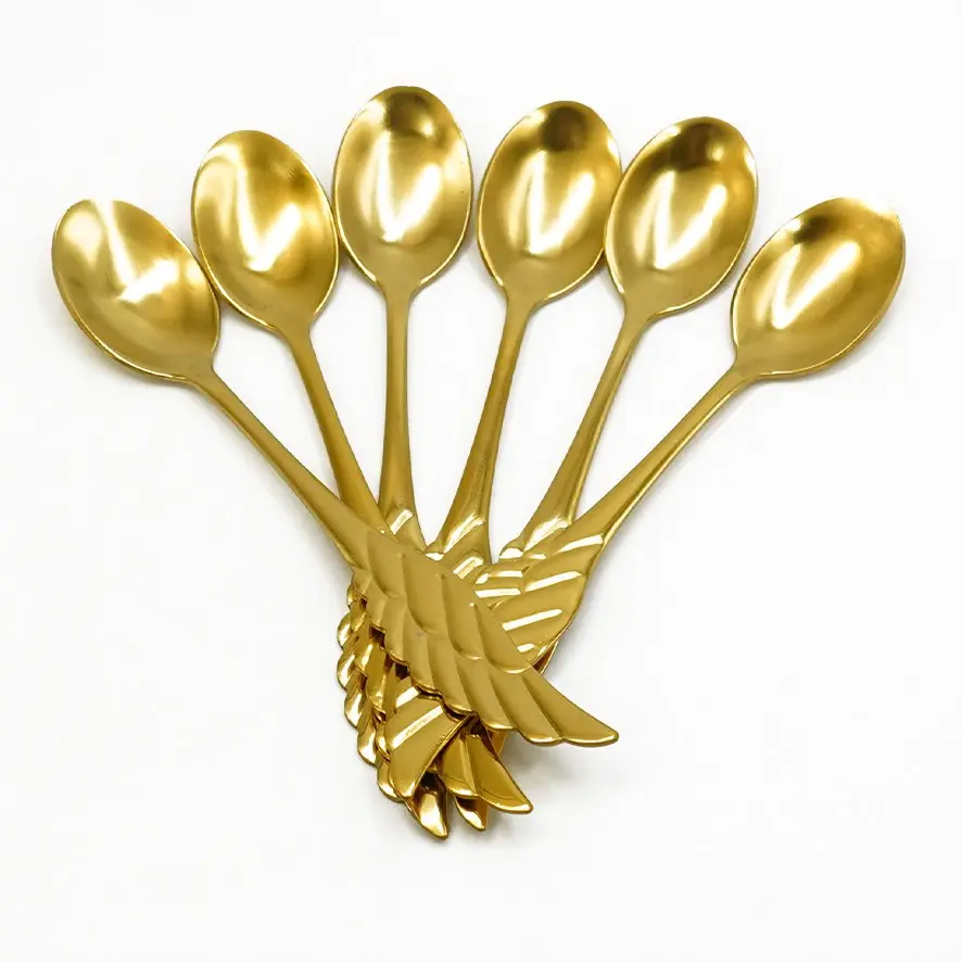 ملعقة شاي ذهبي شكل جناح من 6 قطع / Ki25-750