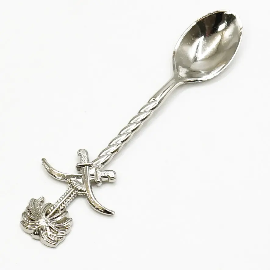 ملعقة شاي فضي شكل سيف ونخله من 6 قطع / Ki25-753