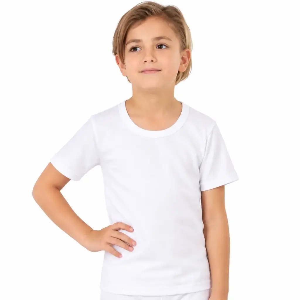 فانيلة أطفال ولادي ابيض/42TK/0803