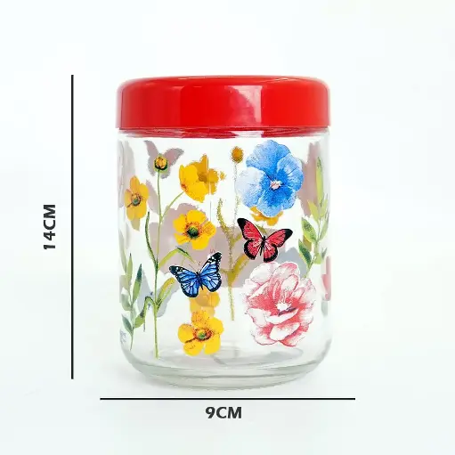 [M86840] برطمان زجاج رسم ورد ايطالي / M86840