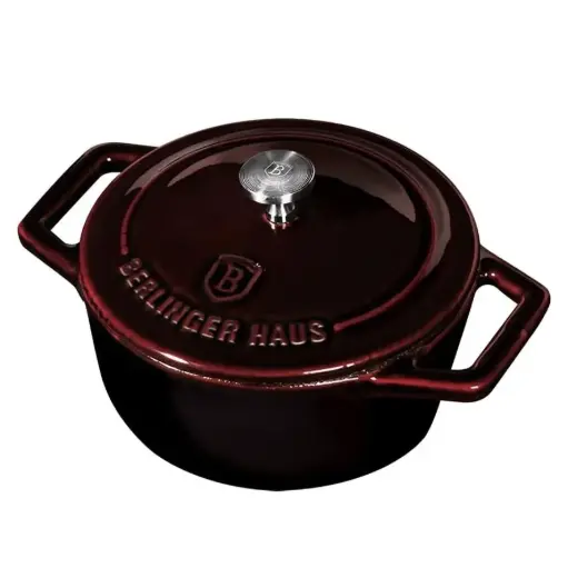 [BH / 6495] قدر مع غطاء اسود واحمر 10 سم / BH / 6495