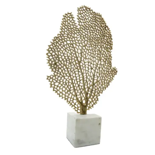 [5205] فازة تخريم معدن مع قاعدة رخام هندي / 1421010027