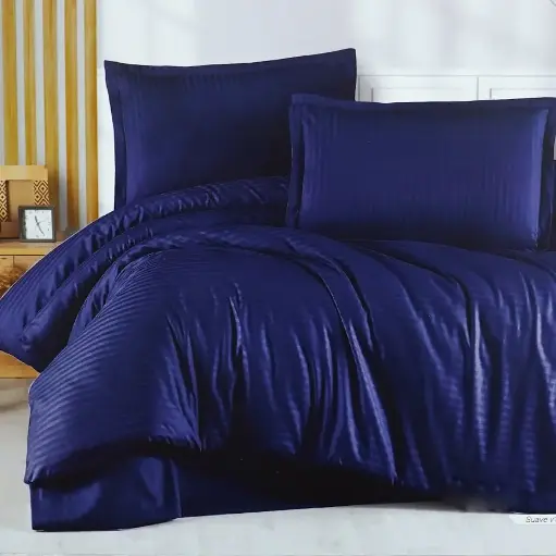 [SUAVE (JDR)-DARK BLUE-V17] سيت غطوة (مقلم) نفر 2 قطعة تركي 160*230 قطن 100% / TrT01X030112