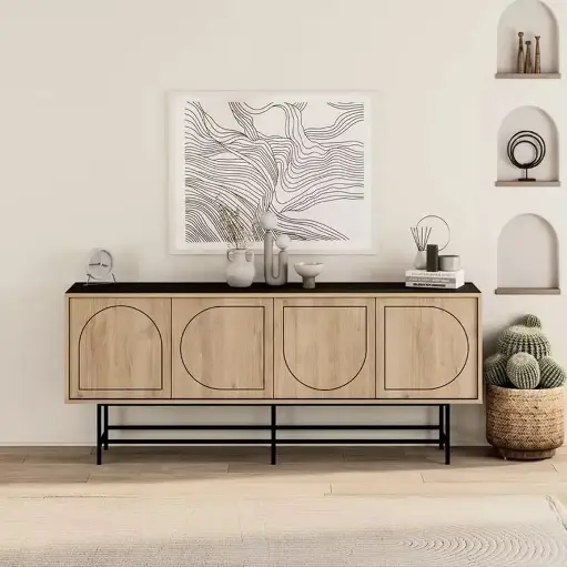 [M.TV.24823.2] طاولة تلفزيون جوجي موس - خشب البلوط الياقوتي / M.TV.24823.2