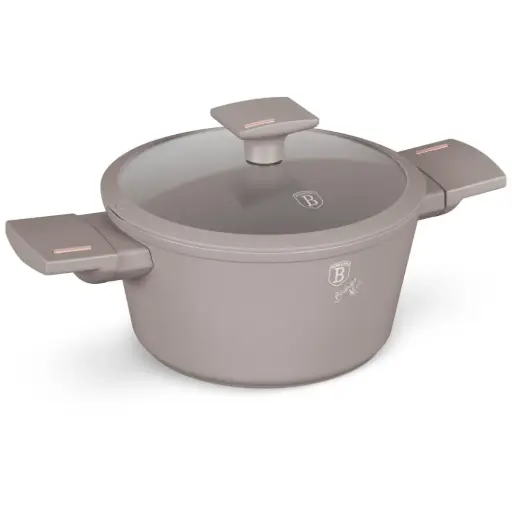 [BH/8102] قدر مع غطاء، 28 سم 6.1 لتر بني داكن  / BH/8102