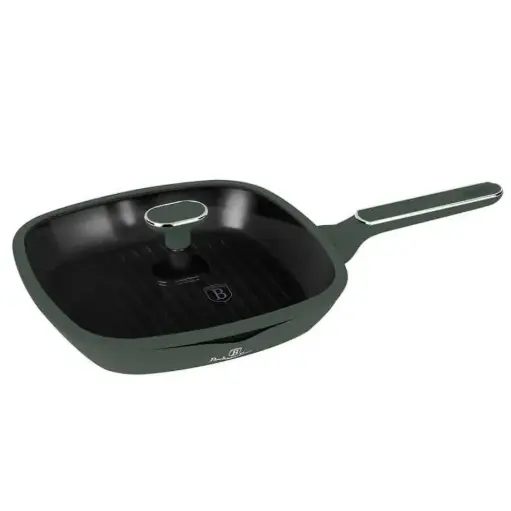 [BH/8162] مقلاة شواء مع غطاء، 28 سم 2.1 لتر أخضر مطفي / BH/8162