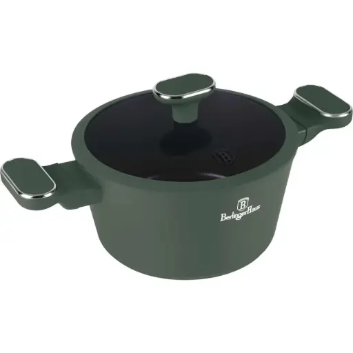 [BH/8200] قدر مع غطاء، 20 سم 2.5 لتر أخضر مطفي  / BH/8200