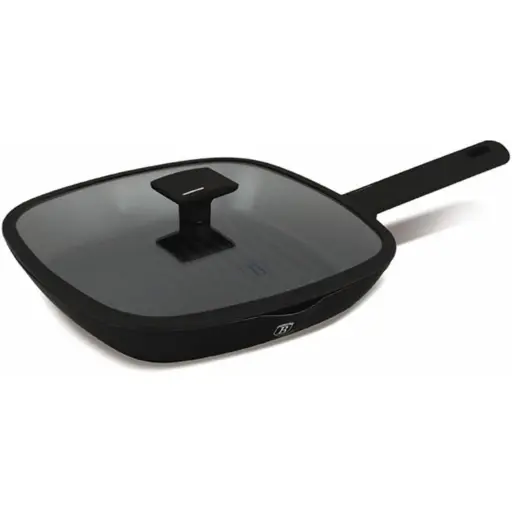 [BH/8127] مقلاة شواء مع غطاء، 28 سم 2.1 لتر اسود مطفي / BH/8127