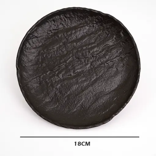 [WL-661123 / A] ROUND PLATE 7" | 18 CM صحن دائري اسود