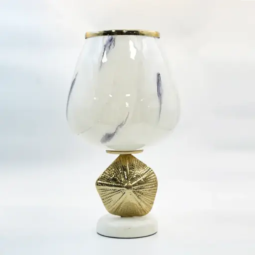 [9G-03445] فازة زجاج قاعدة رخام / HIT090114