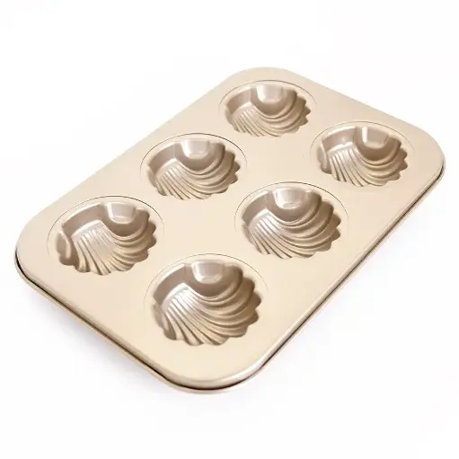 [Ki25-650] قالب معجنات معدن 6 مكان 26x18.6 سم  / Ki25-650