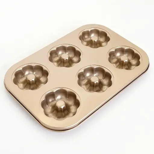 [Ki25-651] قالب معجنات معدن 6 مكان 26.5x18.5 سم  / Ki25-651